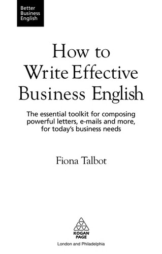 Cover of How to write effective business English