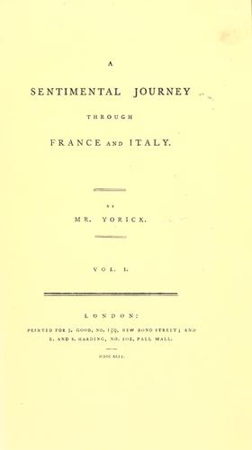 Cover of A sentimental journey through France and Italy