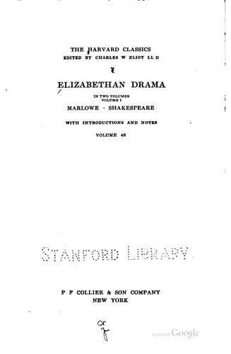 Cover of Elizabethan Drama