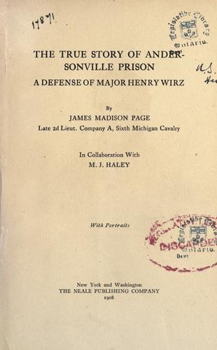 Cover of The true story of Andersonville prison