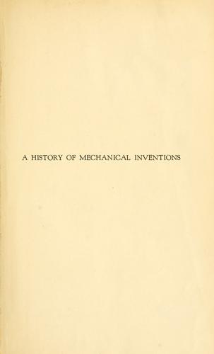 Cover of A history of mechanical inventions