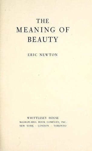 Cover of The Meaning of Beauty