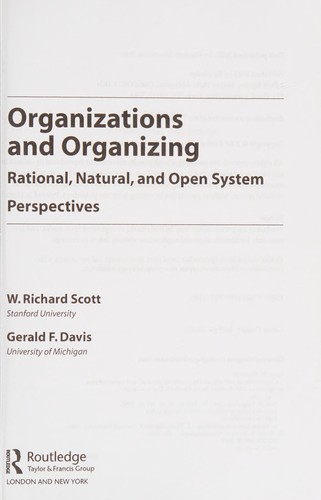 Cover of Organizations and organizing