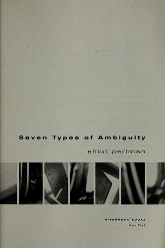 Cover of Seven types of ambiguity