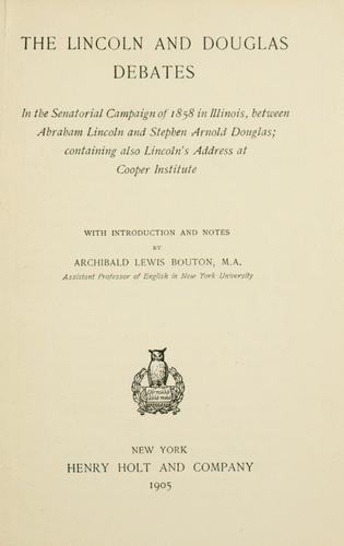 Cover of The Lincoln-Douglas debates