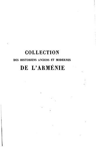 Cover of Collection des historiens anciens et modernes de l'Arménie