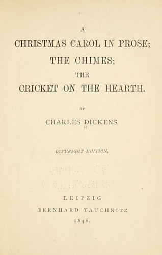 Cover of Novels (Chimes / Christmas Carol / Cricket on the Hearth)