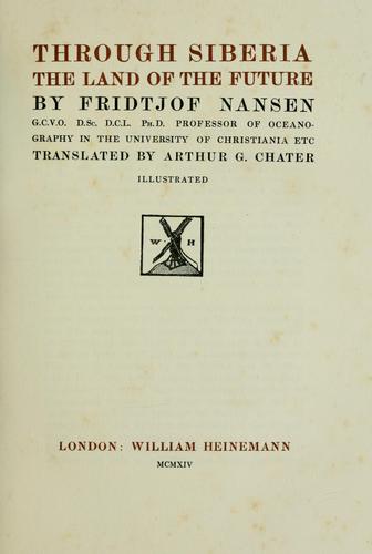 Cover of Siberien ein Zukunftsland