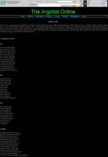 Cover of From The Argotist Online