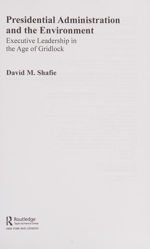 Cover of Presidential Administration and the Environment