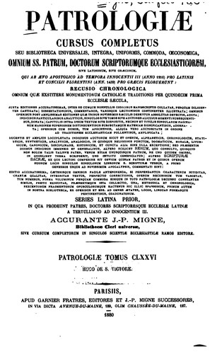 Cover of Patrologiae cursus completus
