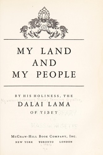Cover of My land and my people