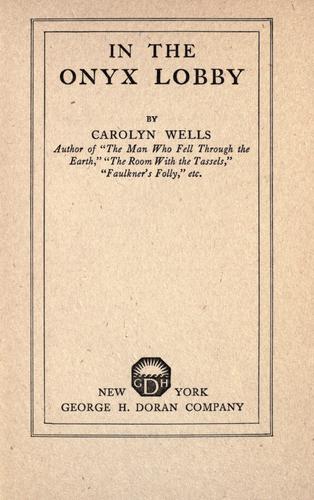 Cover of In the onyx lobby