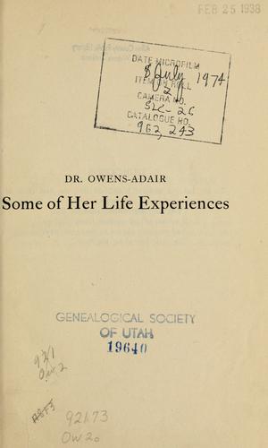 Cover of Dr. Owens-Adair