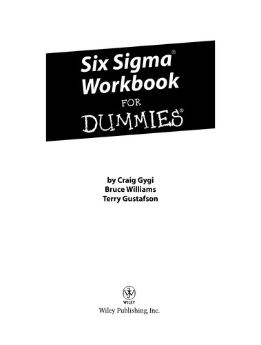 Cover of Six sigma workbook for dummies