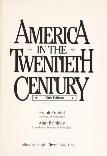 Cover of America in the twentieth century