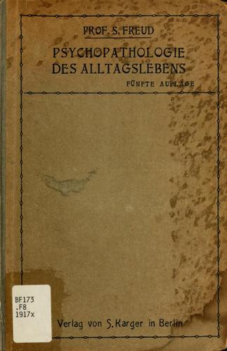 Cover of Zur psychopathologie des alltagslebens (The psychopathology of everyday life)