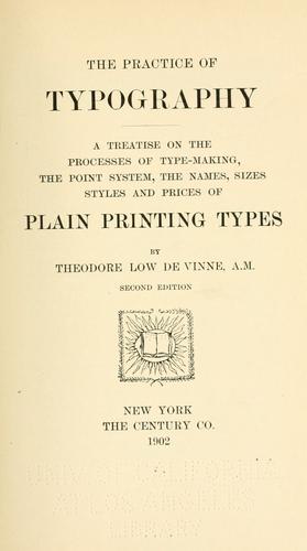 Cover of The practice of typography