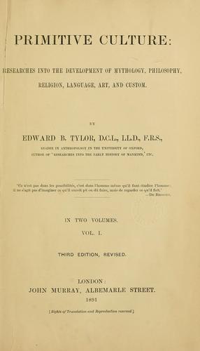 Cover of Primitive culture