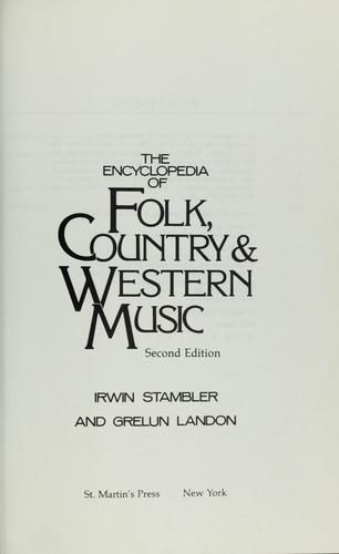 Cover of Encyclopedia of folk, country and western music