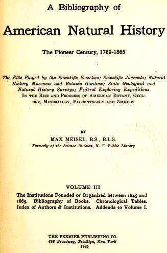 Cover of A bibliography of American natural history