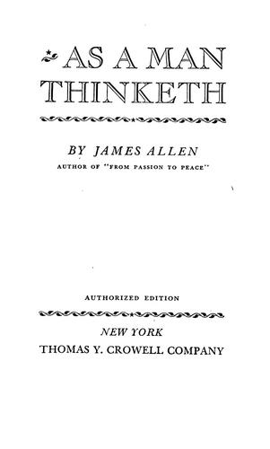 Cover of As a man thinketh