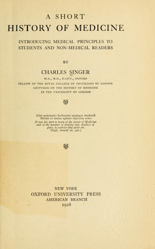 Cover of A short history of medicine