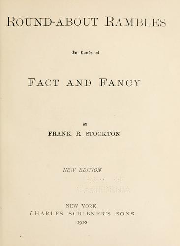 Cover of Round-about Rambles in Lands of Fact and Fancy