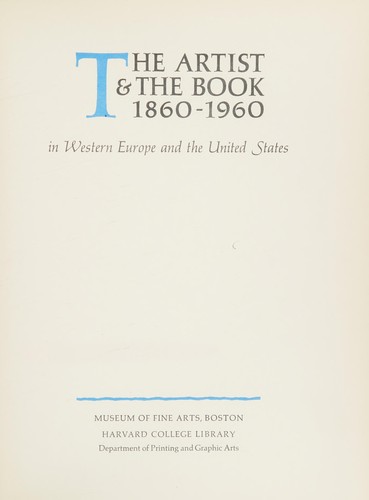 Cover of The artist & the book, 1860-1960
