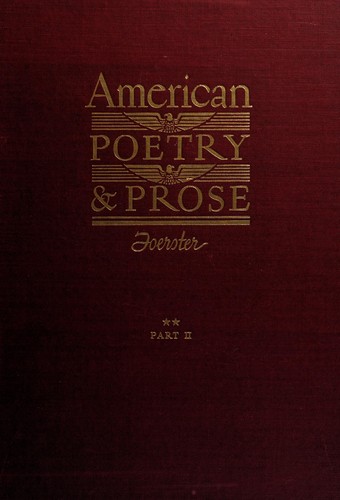 Cover of American poetry and prose