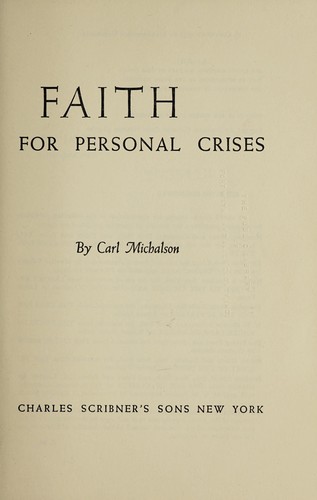 Cover of Faith for personal crises