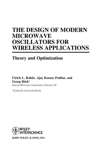 Cover of The design of modern microwave oscillators for wireless applications
