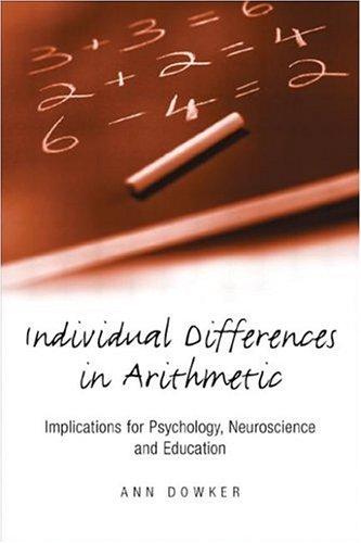 Cover of Individual differences in arithmetic