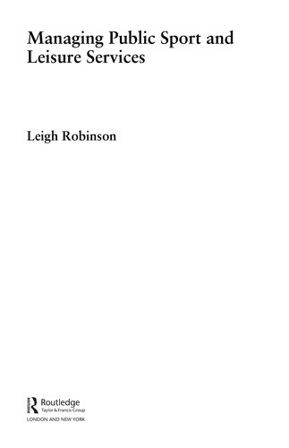 Cover of Managing Public Sport and Leisure Services