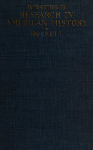 Cover of Introduction to research in American history