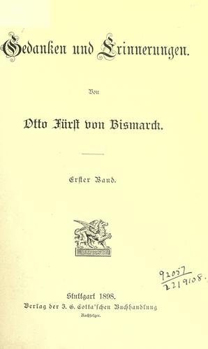 Cover of Gedanken und Erinnerungen