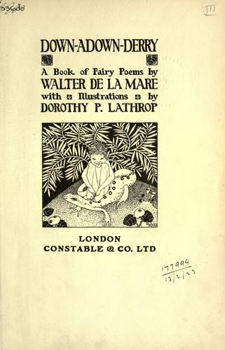 Cover of Down-adown-derry