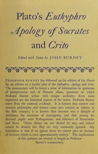 Cover of Εὐθύφρων / Κρίτων / Ἀπολογία Σωκράτους
