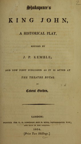 Cover of King John