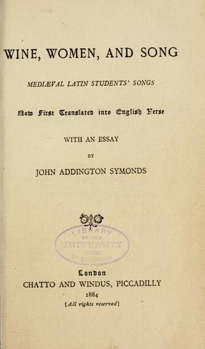 Cover of Wine, women and song