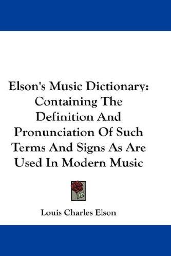 Cover of Elson's Music Dictionary