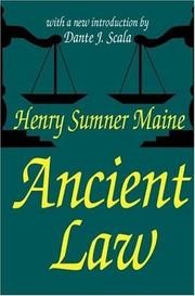 Cover of Ancient law, its connection with the early history of society and its relaton to modern ideas