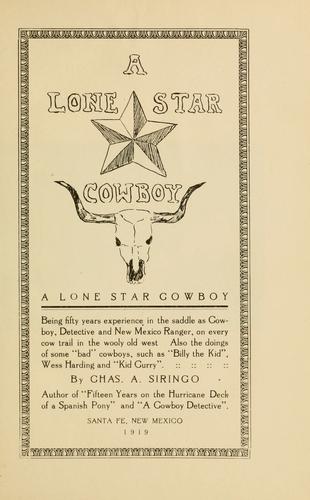 Cover of A Lone Star cowboy