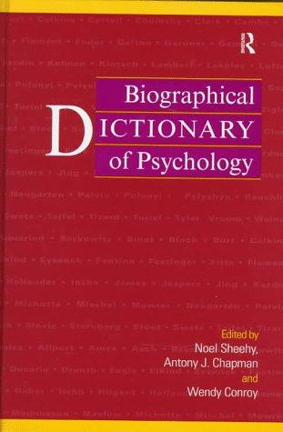 Cover of Biographical dictionary of psychology