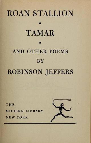 Cover of Roan stallion, Tamar and other poems