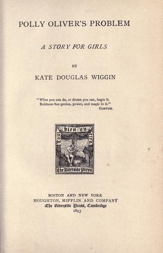 Cover of Polly Oliver's problem