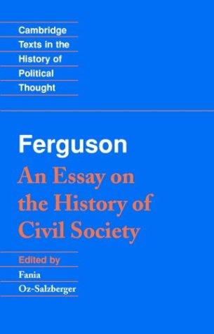 Cover of An essay on the history of civil society