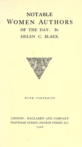 Cover of Notable women authors of the day