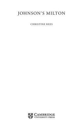 Cover of Johnson's Milton