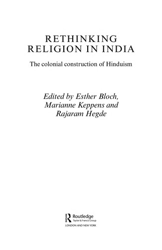 Cover of Rethinking religion in India